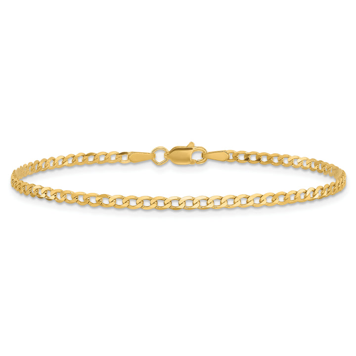 14k 2.2mm Flat Beveled Curb Chain Anklet
