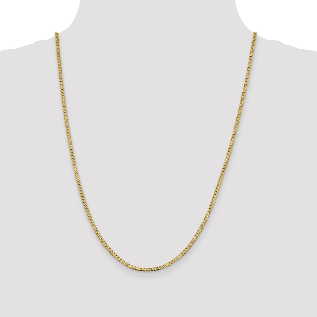 14k 2.3mm Flat Beveled Curb Chain