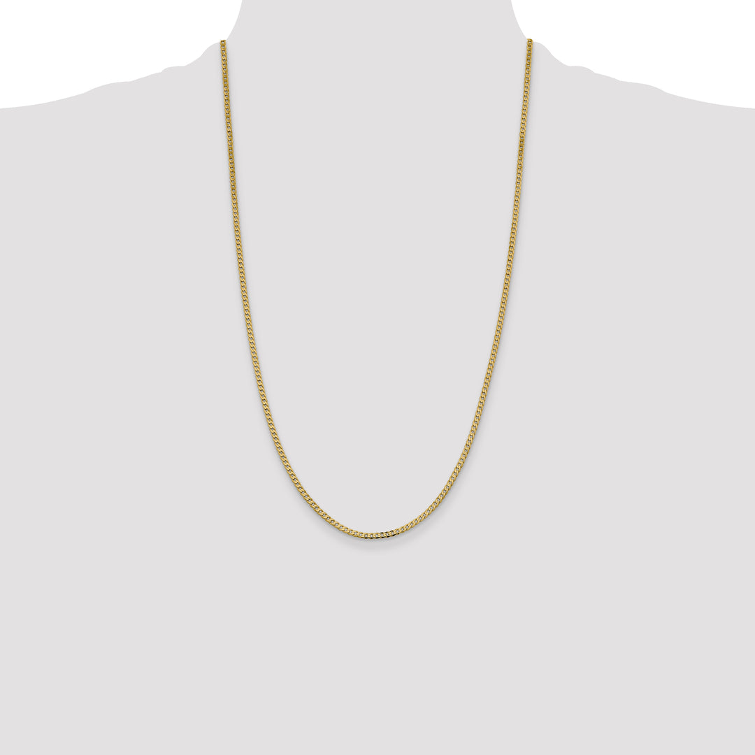 14k 2.3mm Flat Beveled Curb Chain