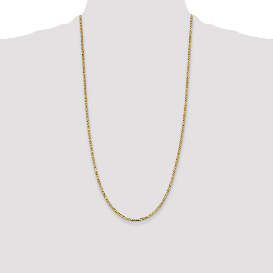 14k 2.3mm Flat Beveled Curb Chain