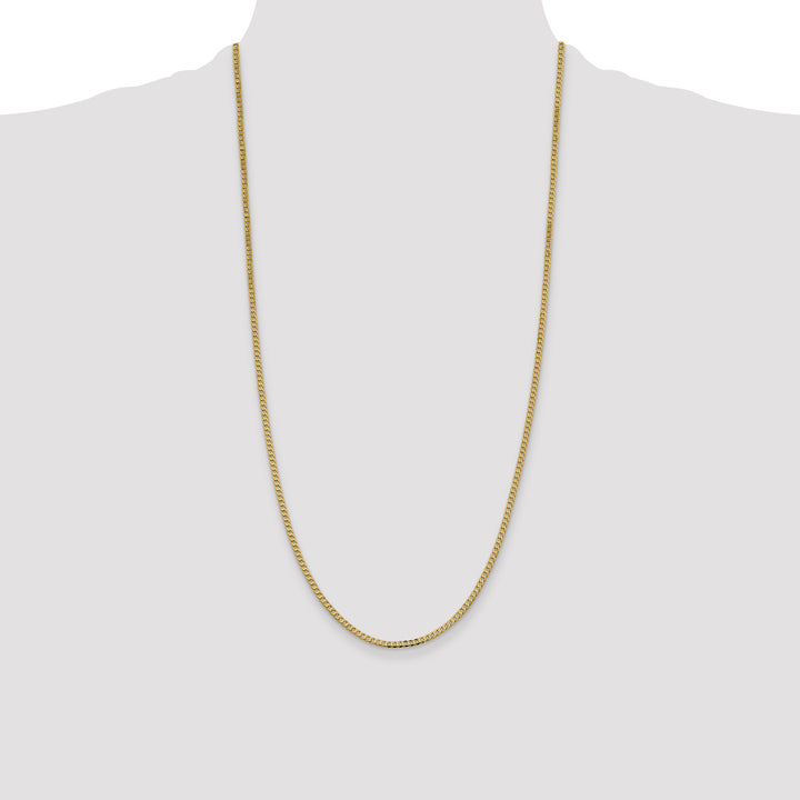 14k 2.3mm Flat Beveled Curb Chain