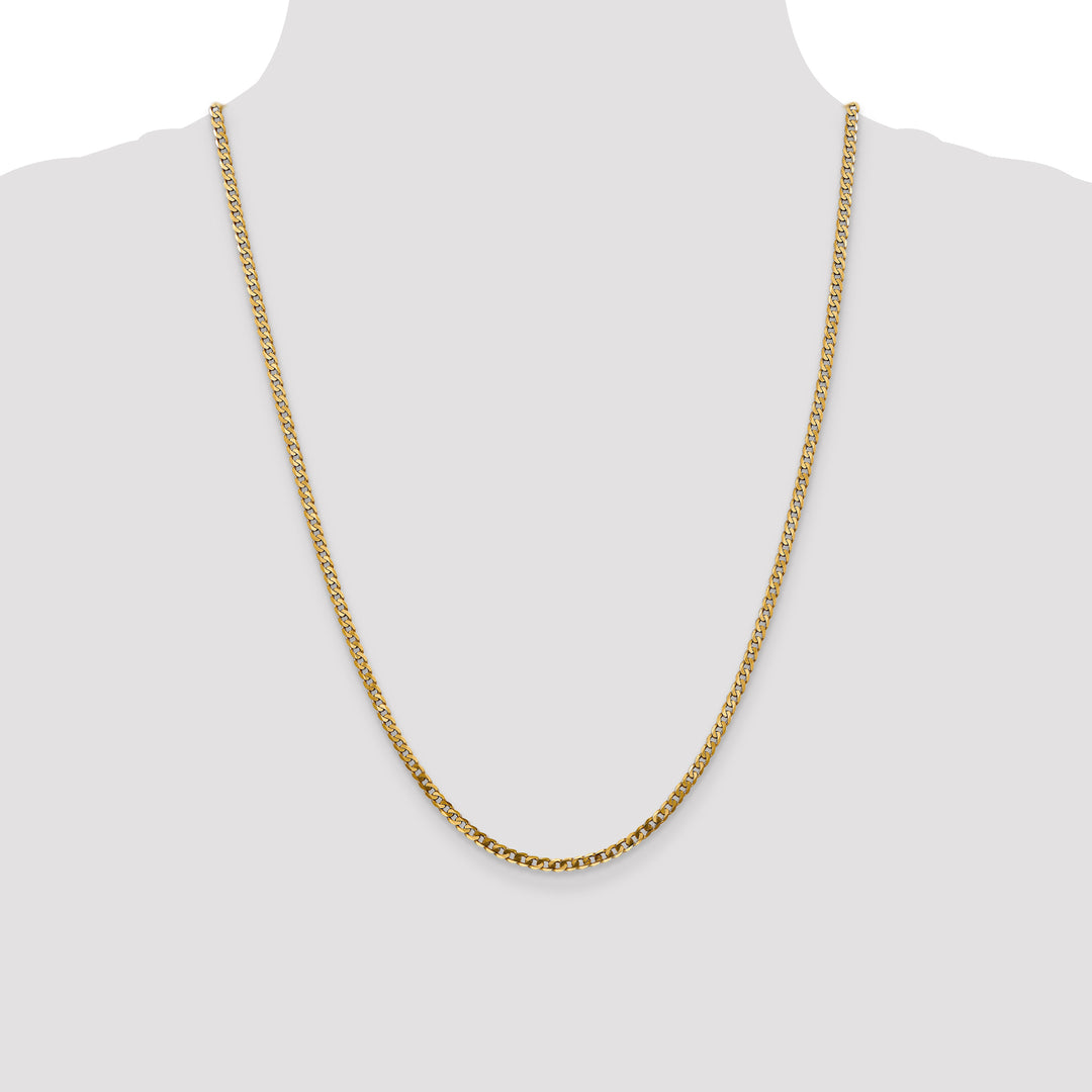 14k 2.9mm Flat Beveled Curb Chain