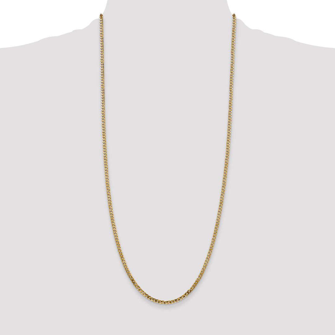 14k 2.9mm Flat Beveled Curb Chain