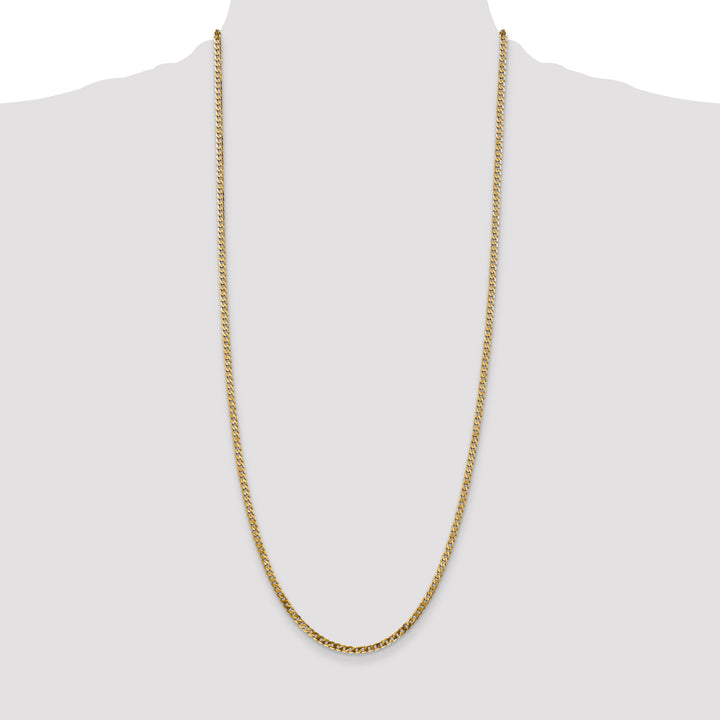 14k 2.9mm Flat Beveled Curb Chain