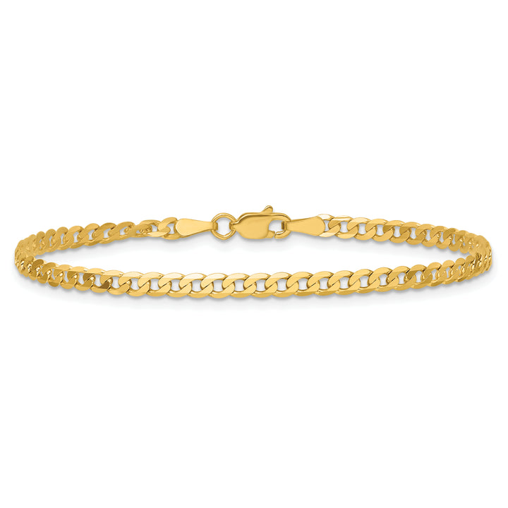 14k 2.9mm Flat Beveled Curb Chain Anklet