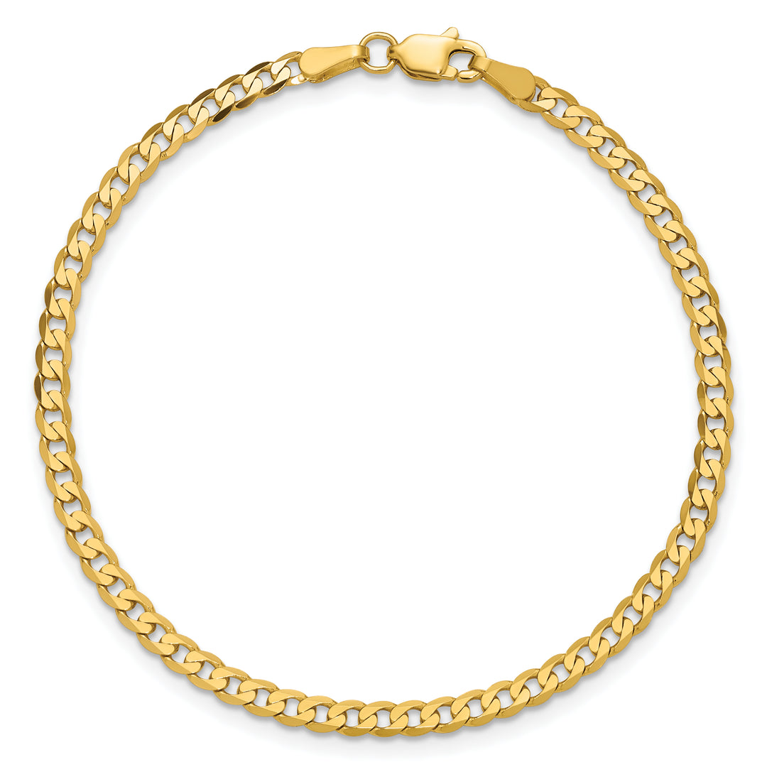 14k 2.9mm Flat Beveled Curb Chain Anklet