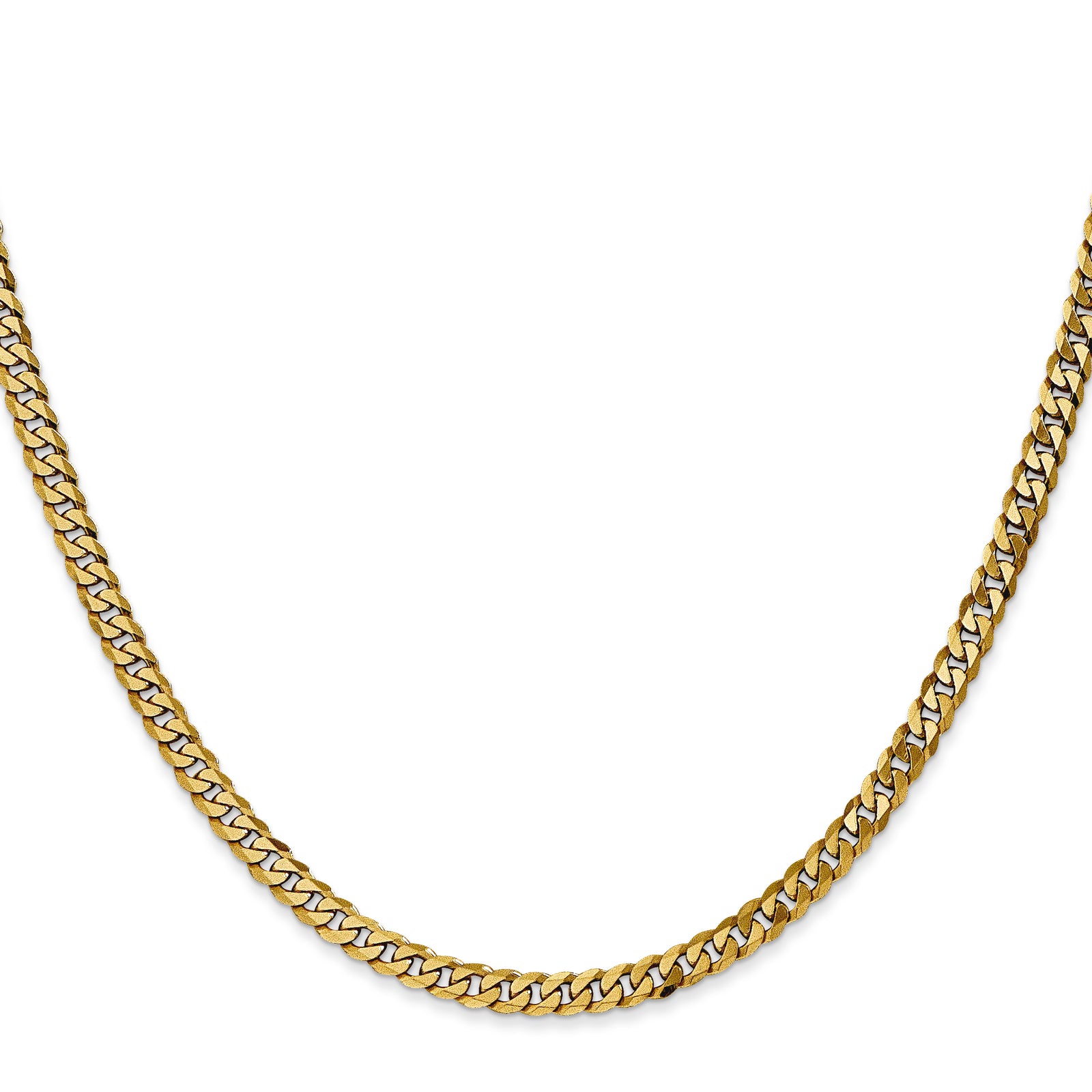 14k 3.9mm Flat Beveled Curb Chain