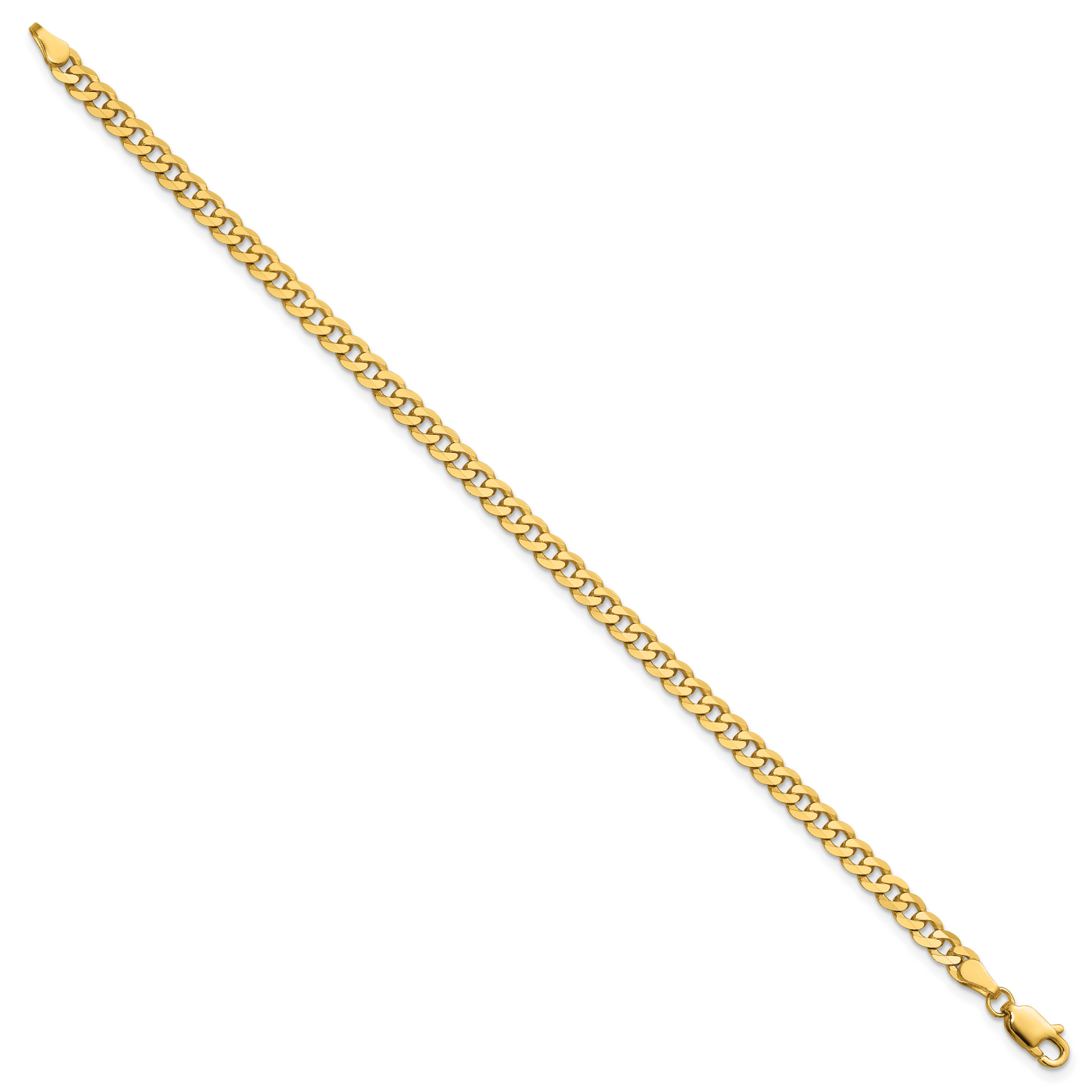 14k 3.9mm Flat Beveled Curb Chain