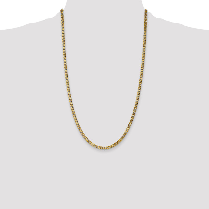 14k 3.9mm Flat Beveled Curb Chain