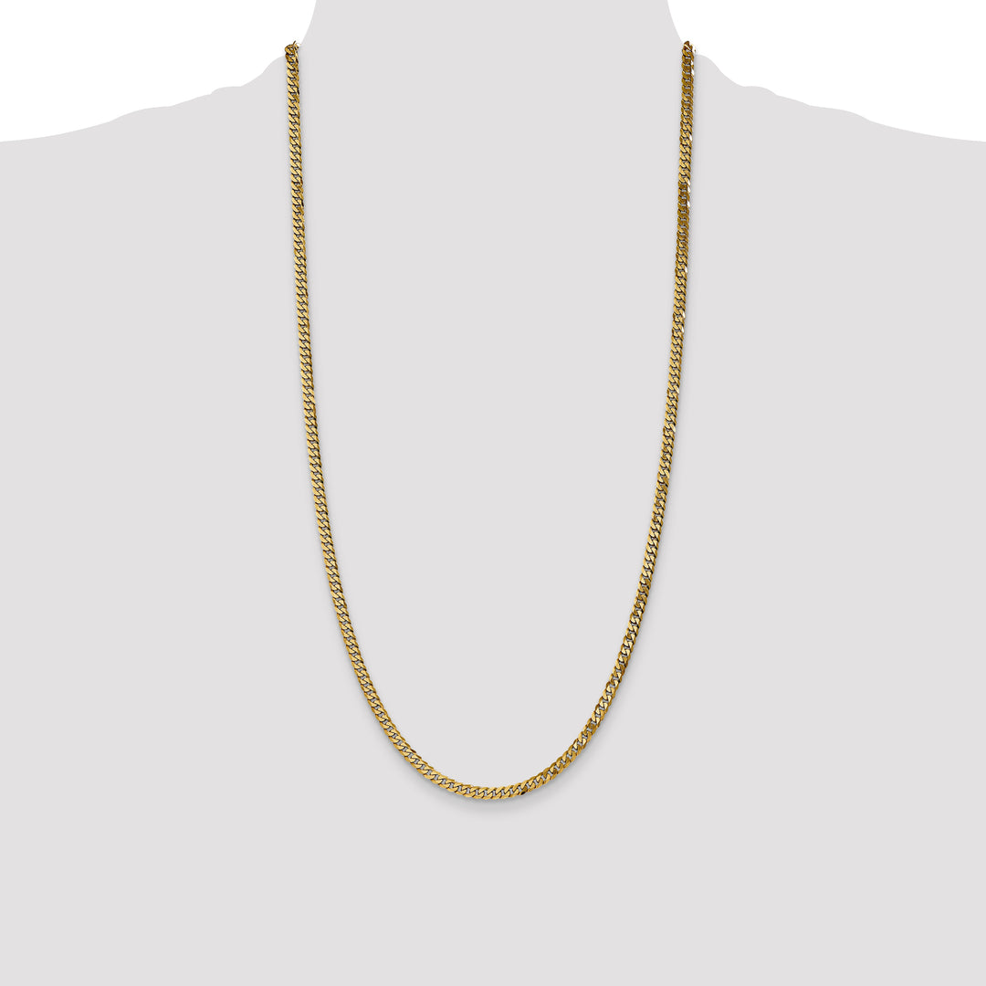14k 3.9mm Flat Beveled Curb Chain