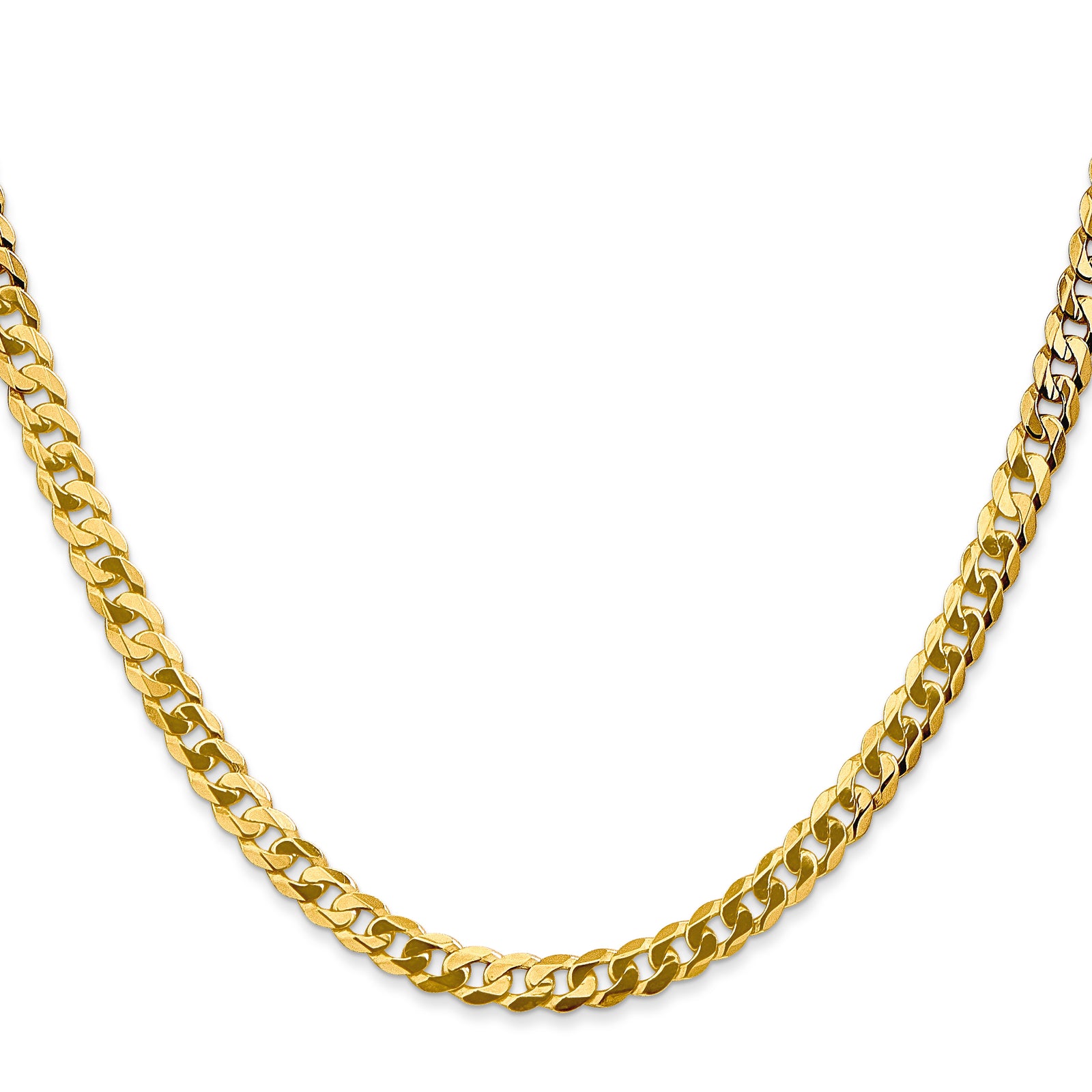 14k 4.75mm Flat Beveled Curb Chain