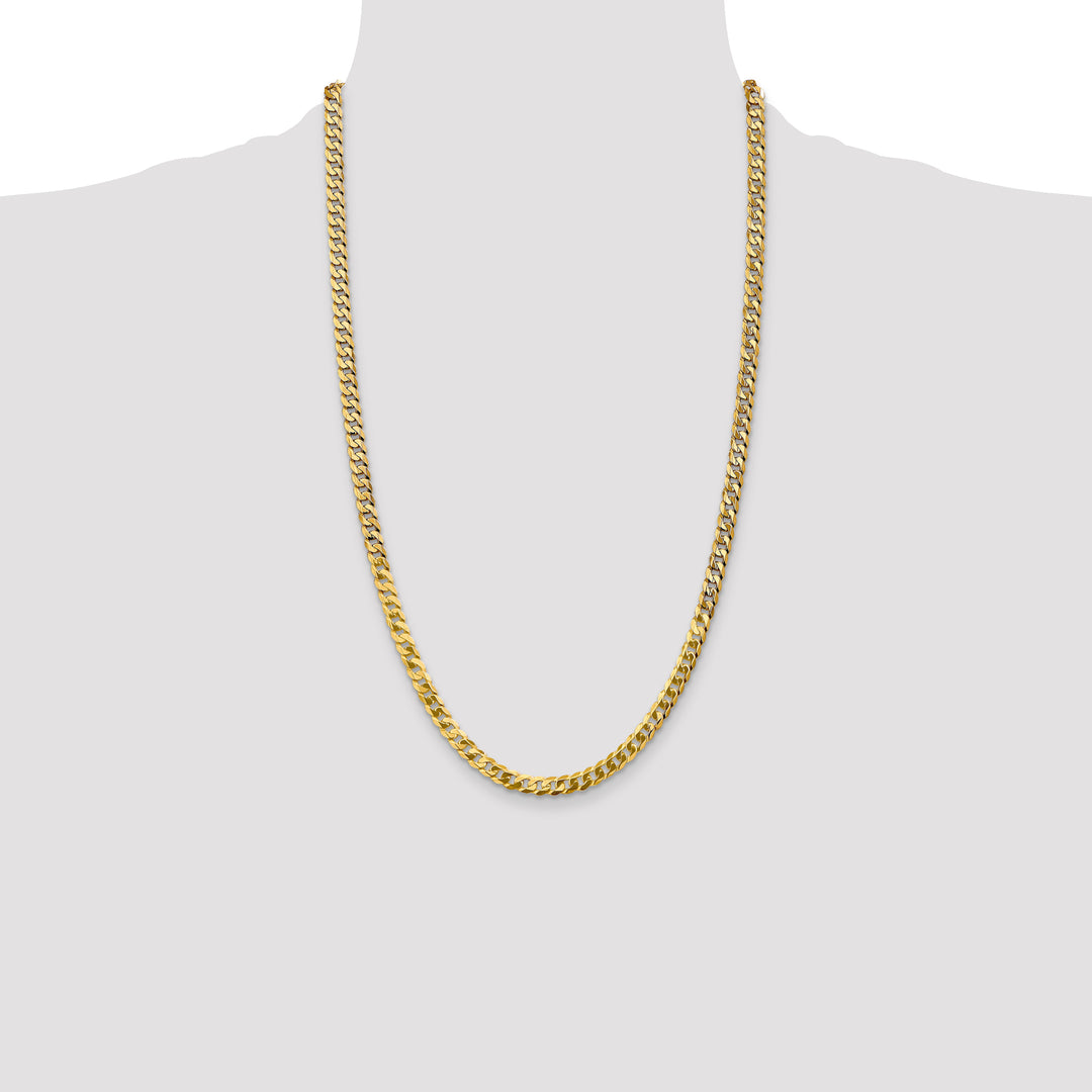 14k 4.75mm Flat Beveled Curb Chain