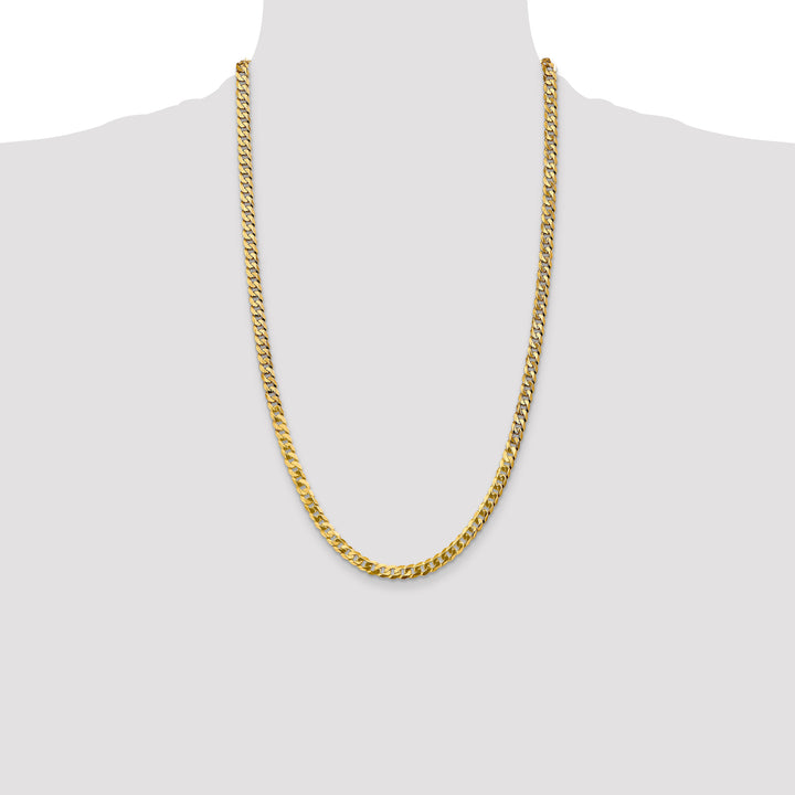 14k 4.75mm Flat Beveled Curb Chain