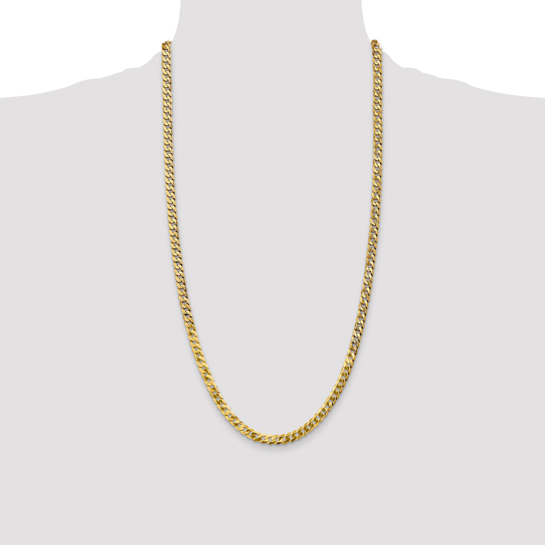 14k 4.75mm Flat Beveled Curb Chain