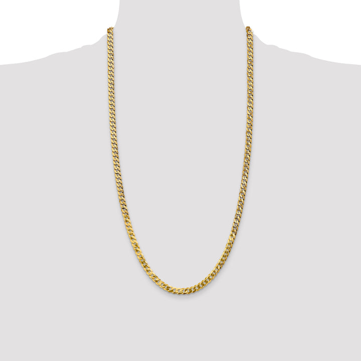 14k 4.75mm Flat Beveled Curb Chain