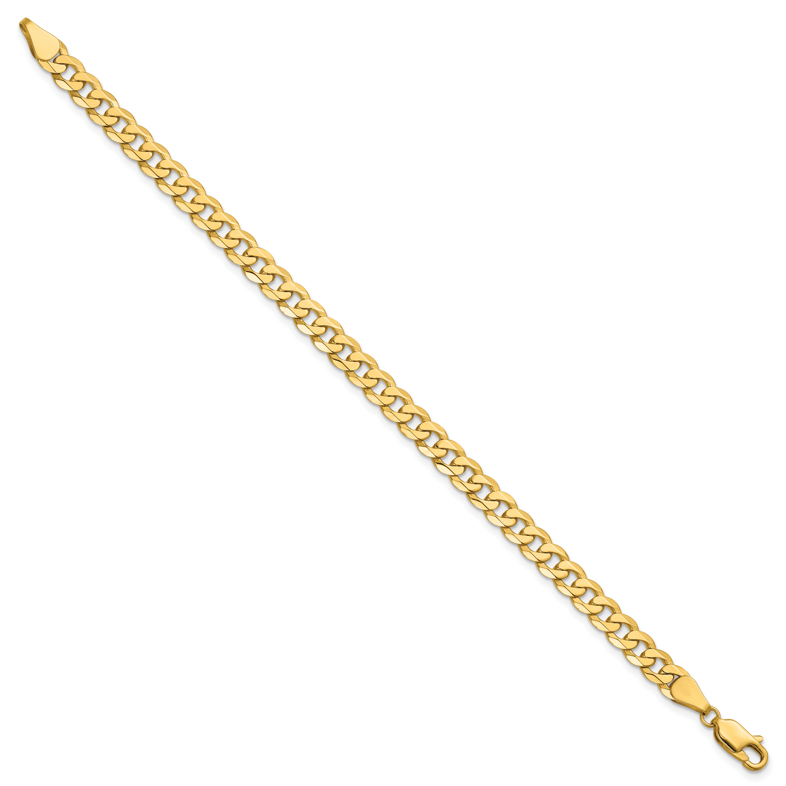 14k 5.75mm Flat Beveled Curb Chain