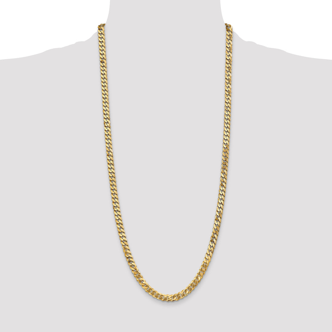 14k 6.25mm Flat Beveled Curb Chain