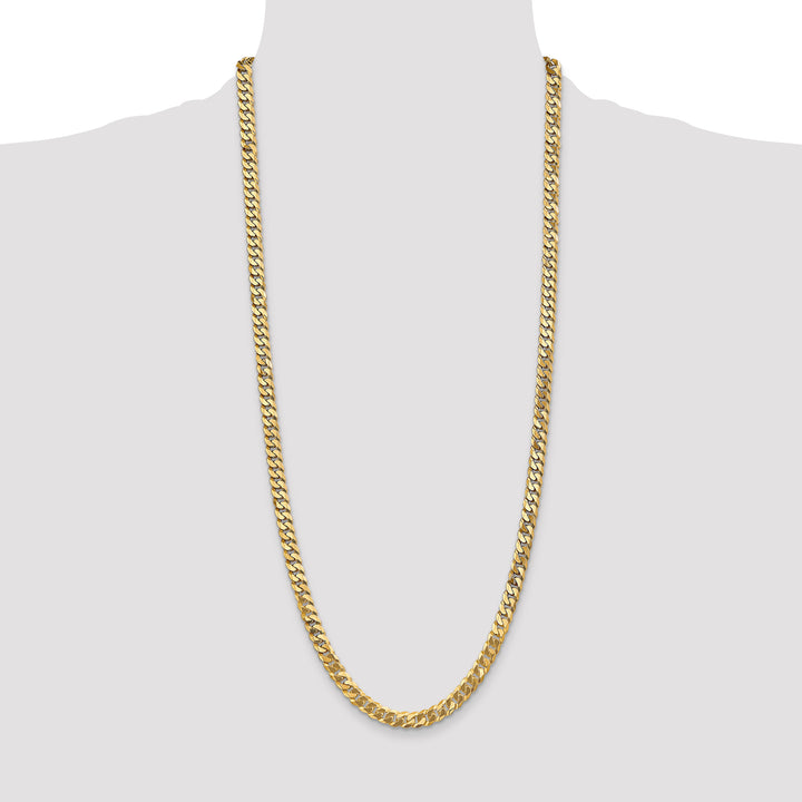 14k 6.25mm Flat Beveled Curb Chain