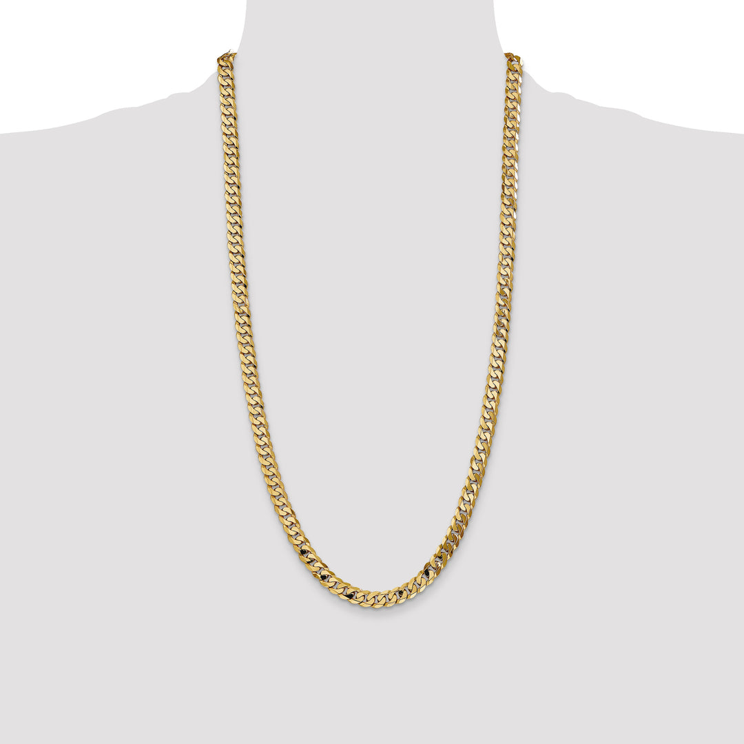 14k 7.25mm Flat Beveled Curb Chain