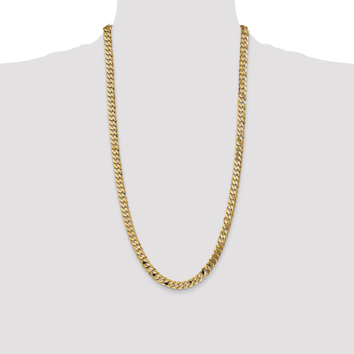14k 7.25mm Flat Beveled Curb Chain