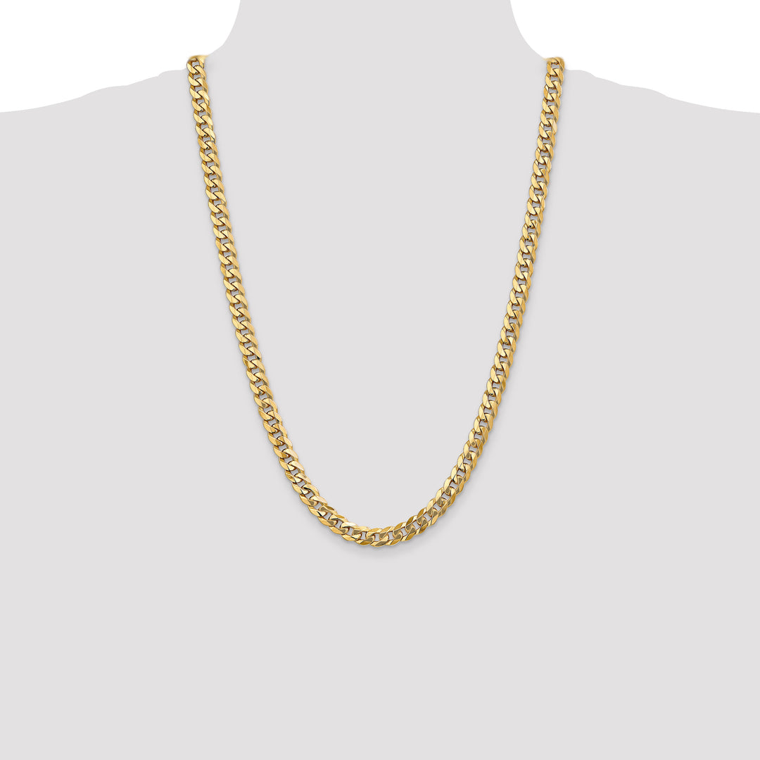 14k 8mm Flat Beveled Curb Chain