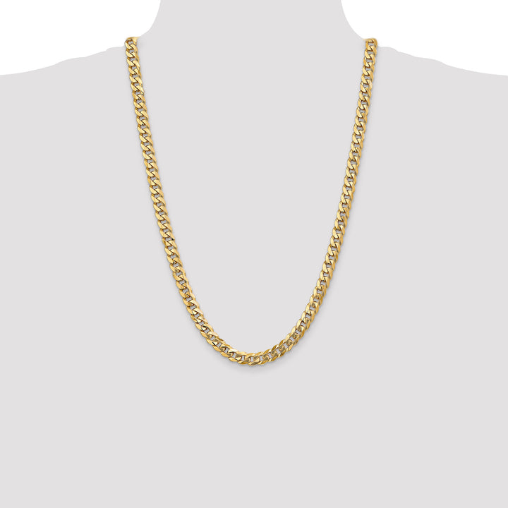 14k 8mm Flat Beveled Curb Chain
