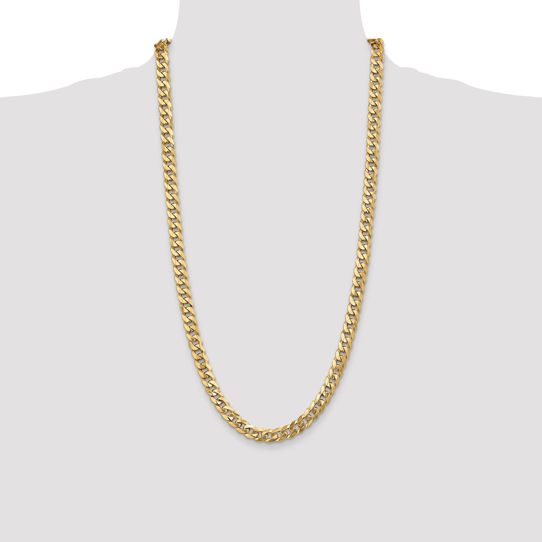 14k 8mm Flat Beveled Curb Chain