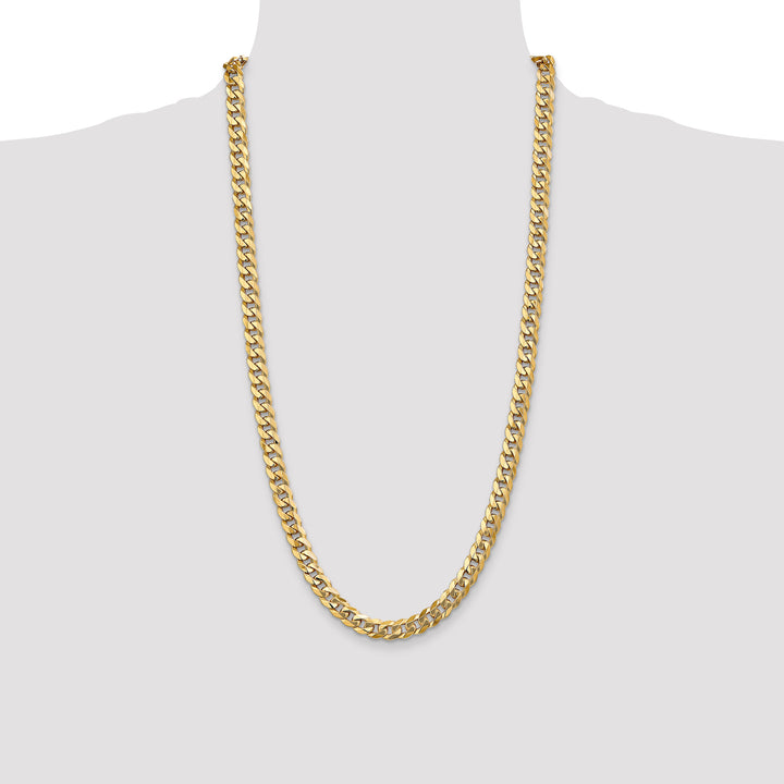 14k 8mm Flat Beveled Curb Chain