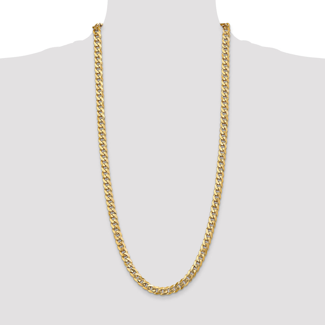 14k 8mm Flat Beveled Curb Chain
