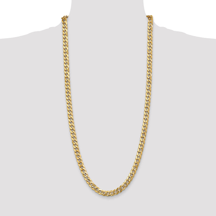14k 8mm Flat Beveled Curb Chain