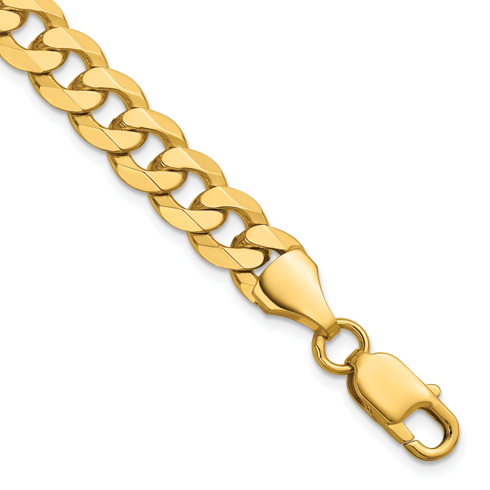 14k 8.5mm Flat Beveled Curb Chain