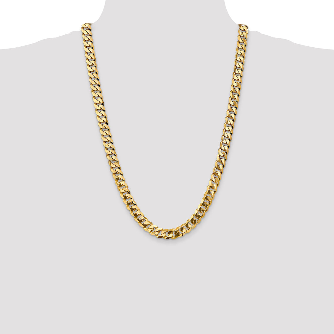 14k 9.5mm Flat Beveled Curb Chain