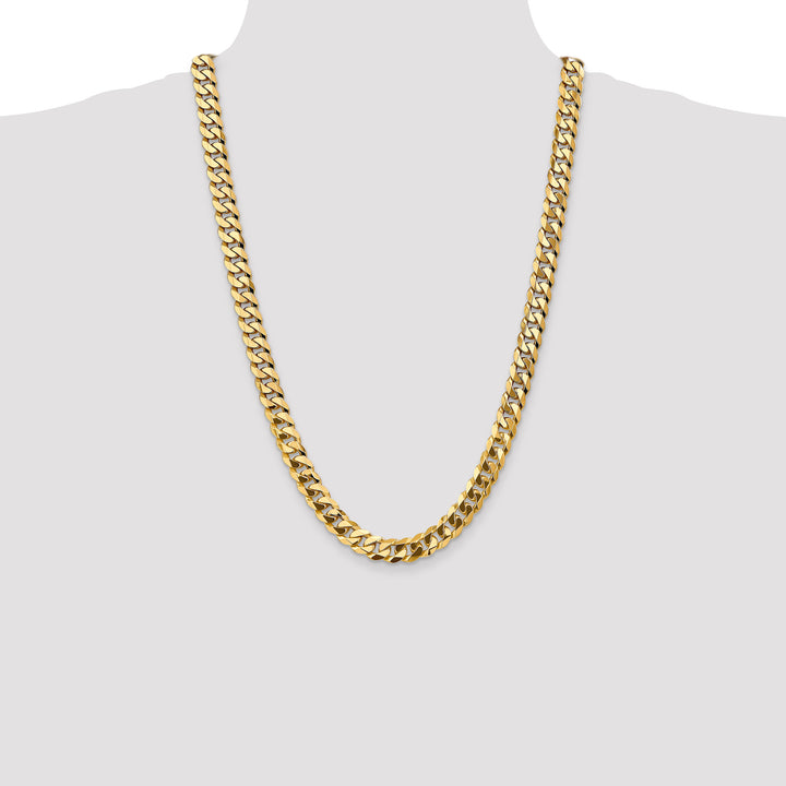 14k 9.5mm Flat Beveled Curb Chain