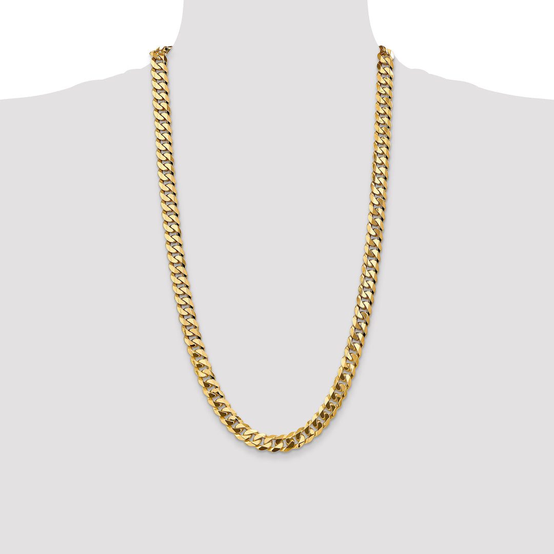 14k 9.5mm Flat Beveled Curb Chain