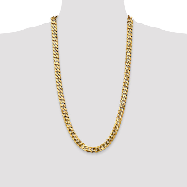 14k 9.5mm Flat Beveled Curb Chain