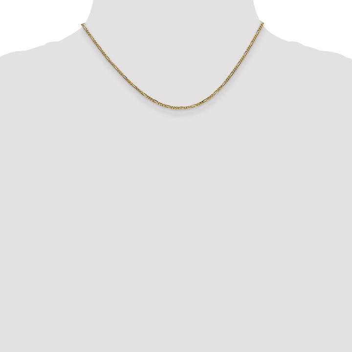 14k 1.8mm Flat Figaro Chain