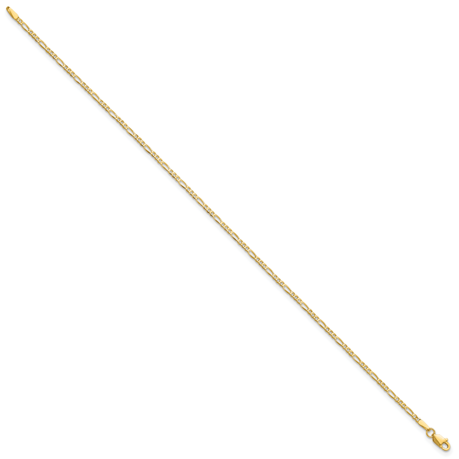14k 1.8mm Flat Figaro Chain Anklet