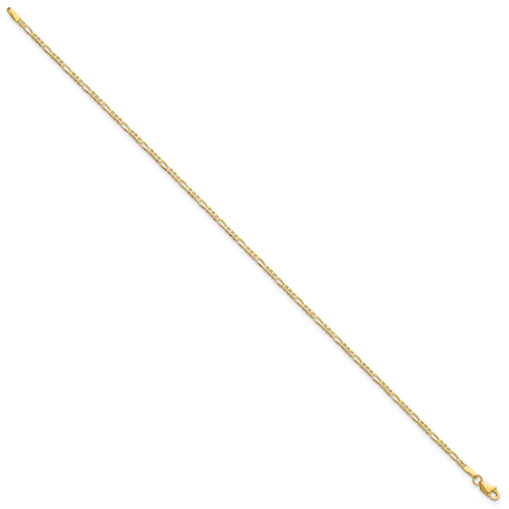 14k 1.8mm Flat Figaro Chain Anklet