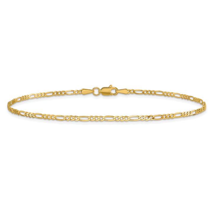 14k 1.8mm Flat Figaro Chain Anklet