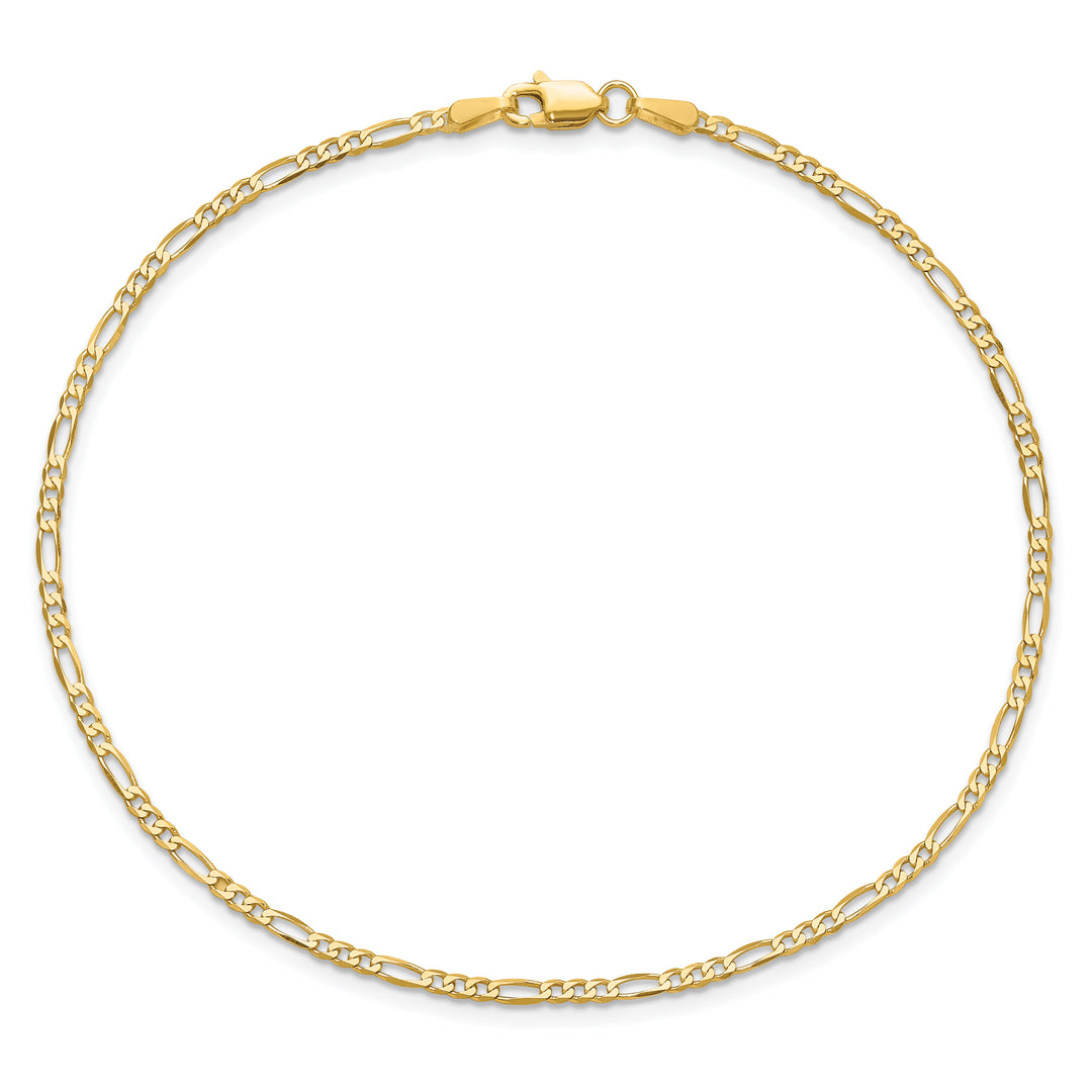 14k 1.8mm Flat Figaro Chain Anklet