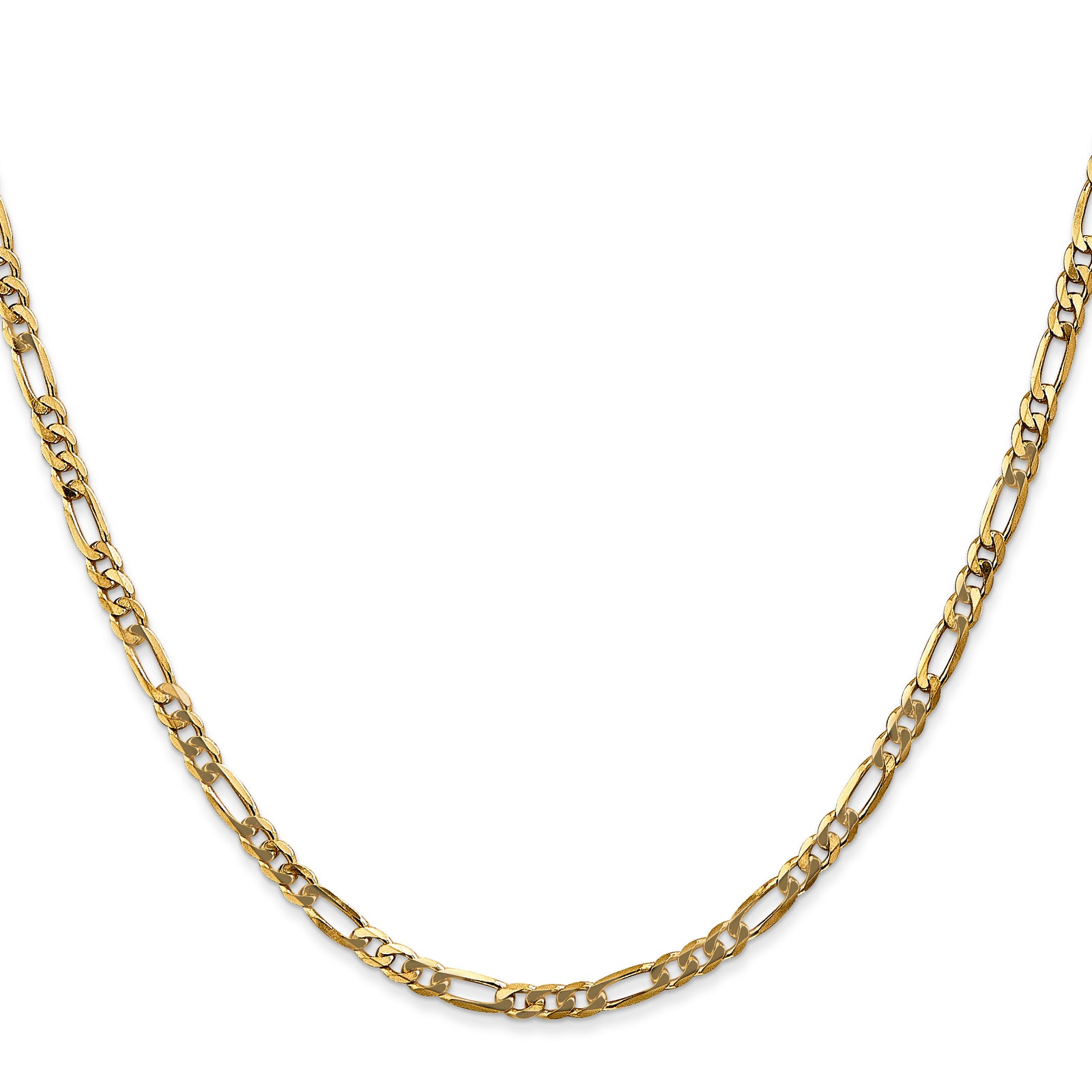 14k 3mm Flat Figaro Chain