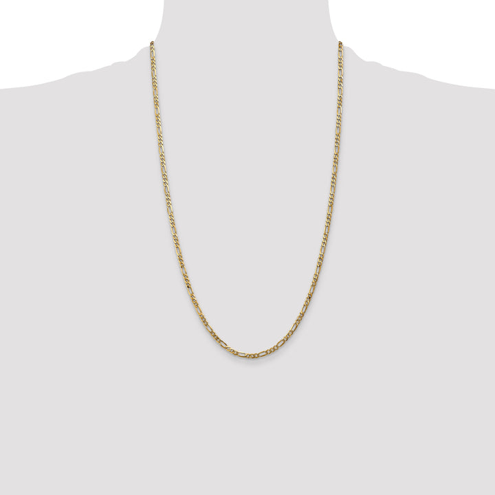 14k 3mm Flat Figaro Chain