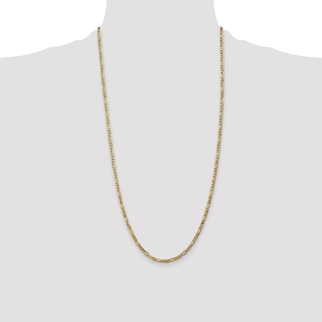 14k 3mm Flat Figaro Chain