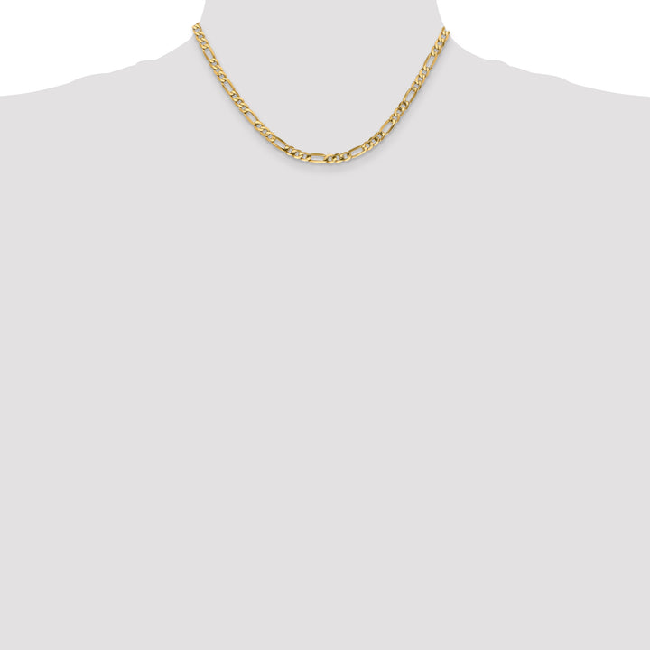 14k 4.75mm Flat Figaro Chain