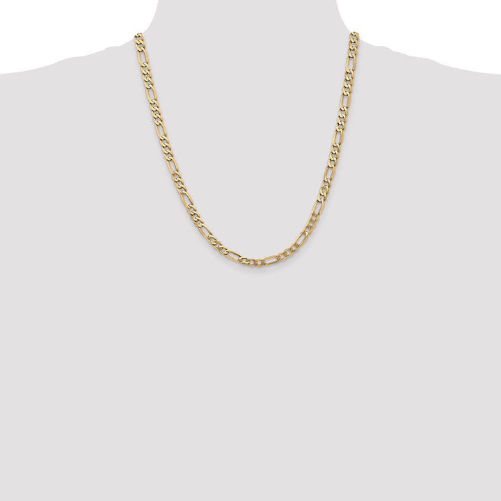 14k 5.25mm Flat Figaro Chain
