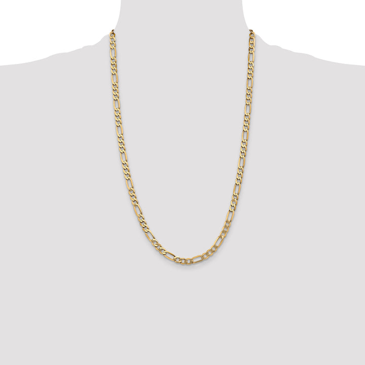 14k 5.25mm Flat Figaro Chain