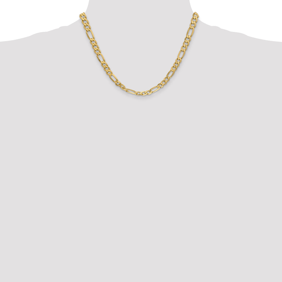 14k 6.25mm Flat Figaro Chain