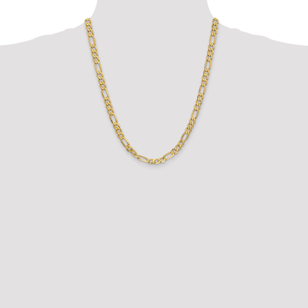 14k 6.25mm Flat Figaro Chain