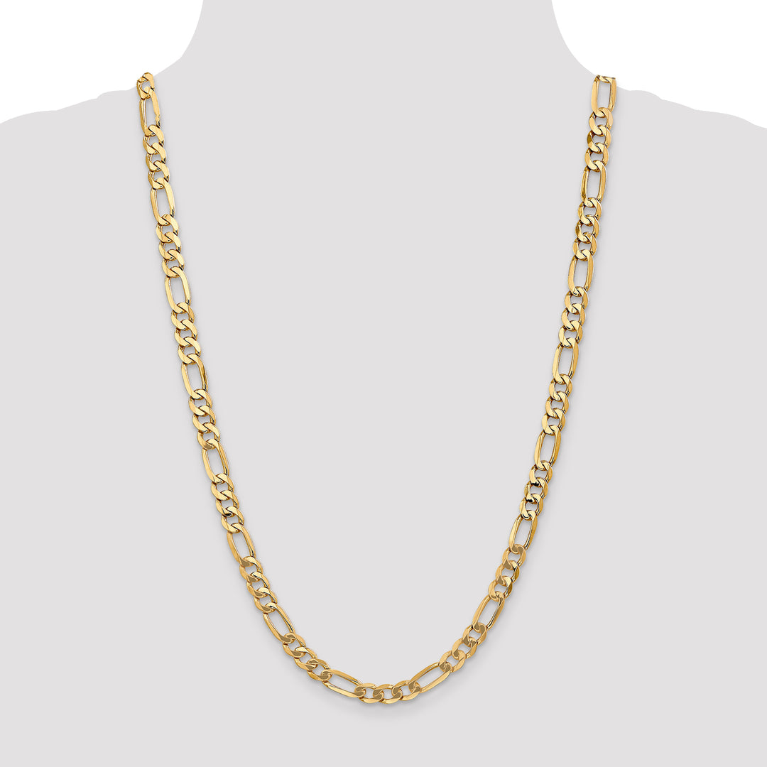 14k 7mm Flat Figaro Chain
