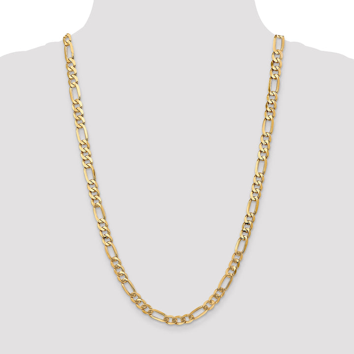 14k 7mm Flat Figaro Chain